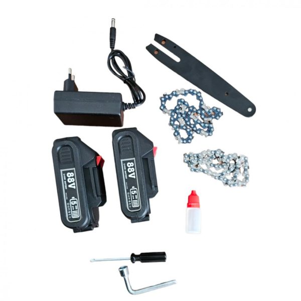 Chain saw Mini láncfűrész 6"col 2db akkumulátorral,2 lánccal és további kiegészítőkkel kofferben 48 V