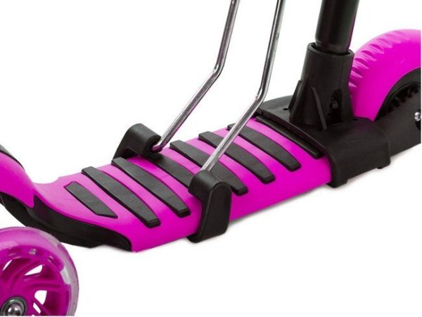 Gyerek 3 kerekű roller, totyogó robogó, futóbickli,sétakocsi, 5 az 1-ben ,led kerekekkel , katicabogár kosárral, max 25kg , 2 féle színben