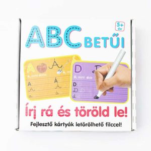 Abc betűi ,írj rá és töröld le 16db-os fejlesztő kártyák gyerekeknek
