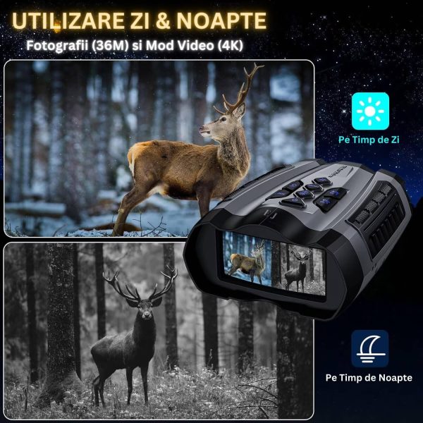 Kouvolsen KOS-24003 Digitális éjjellátő távcső és fotó/videó rögzítő, 10x opzikai zoomal 3.5" kijelzővel