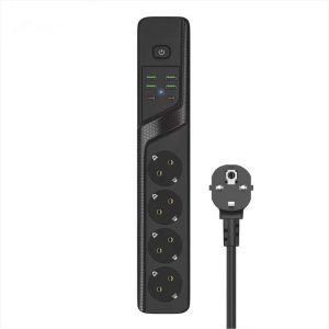 Hosszabbító kábel, 4 aljzattal , 4 usb bemenettel és 2 c-type csatlakozóval, 2 m , 3000 W , fekete , BKL-03