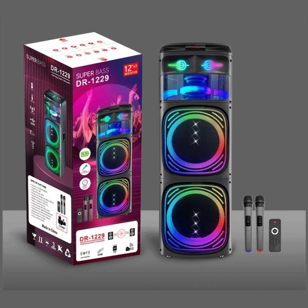 DR-1229 Vezeték nélküli hangszóró, 12" woffer + 2" magassugárzó, 100W 38HZ-18KHZ