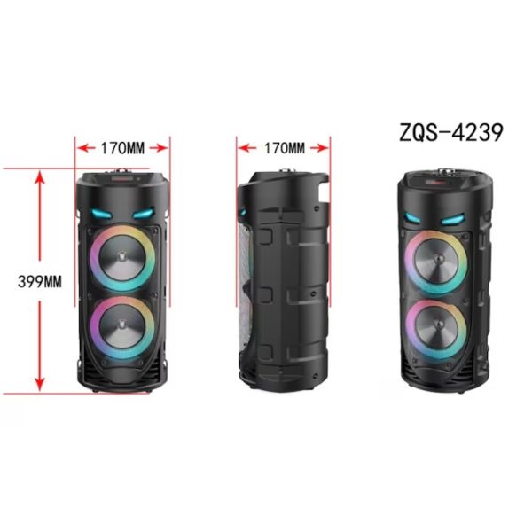 ZQS4239 Hordozható Bluetooth hangszóró karaoke mikrofonnal, 15W