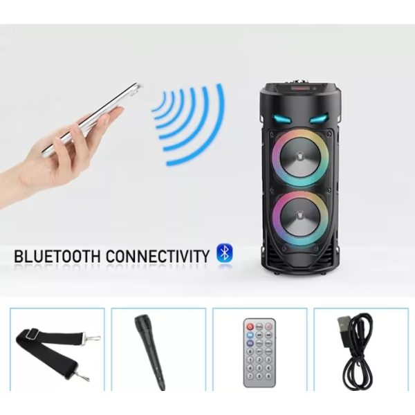 ZQS4239 Hordozható Bluetooth hangszóró karaoke mikrofonnal, 15W