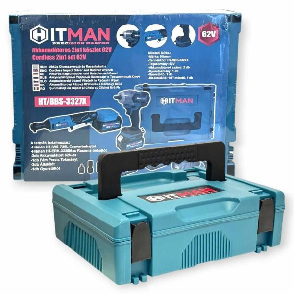 Hitman BBS-3327X Ütvecsavarozó és Racsnis Kulcs szerszámkészlet, 10 akkucellás