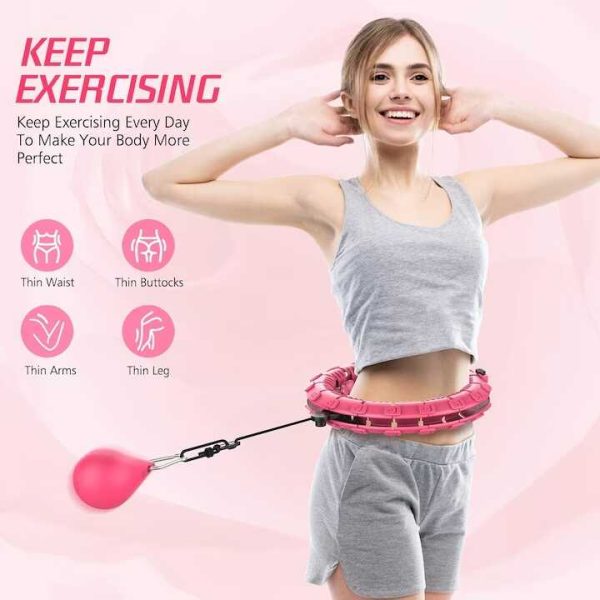 Fitness hula hop karika súlyzóval , 24 kivehető csomóval
