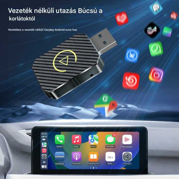 Vezeték Nélküli Autós Kapcsolat CarPlay & AndroidAuto alapú fejegységekhez, Bluetooth Adapter