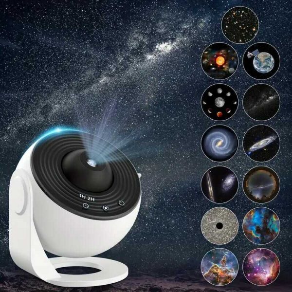 HD Star Projektor 13 féle égbolt témával, fókusztávolság 2-5 m, 25㎡ maximális vetítési felület, Csendes funkció és időzítő