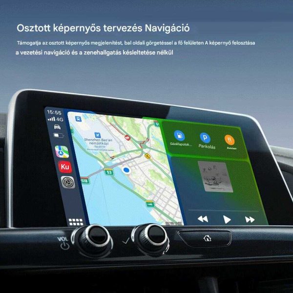 Vezeték Nélküli Autós Kapcsolat CarPlay & AndroidAuto alapú fejegységekhez, Bluetooth Adapter