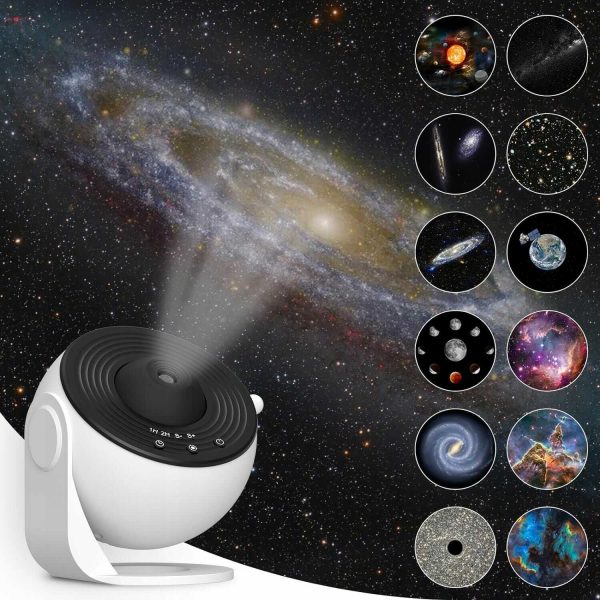HD Star Projektor 13 féle égbolt témával, fókusztávolság 2-5 m, 25㎡ maximális vetítési felület, Csendes funkció és időzítő