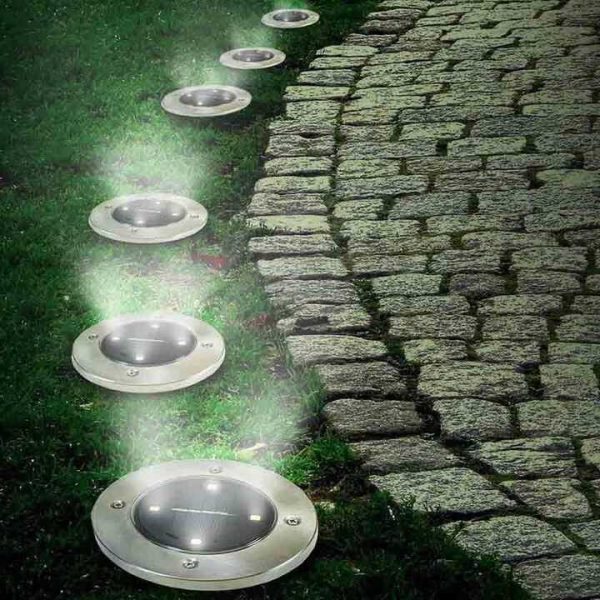 Disk Lights leszúrható 4db os napelemes kerti lámpa készlet