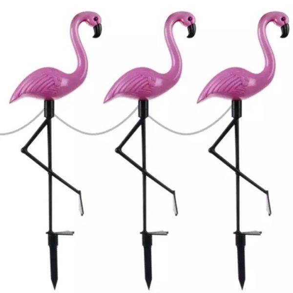 Flamingo napelemes lámpa készlet 18 x 6 x 52 cm, 3 x 2 LED, 3 darab
