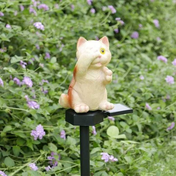 Cicás napelemes kerti lámpa, 45 cm