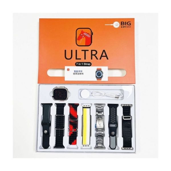 Y60 Ultra: 2" LCD, 7 Szíj, Bluetooth Hívás, EKG, Pulzus & BP Monitor, Multisport, Zene, Értesítések, IP68 - iOS/Android Kompatibilis Okosóra