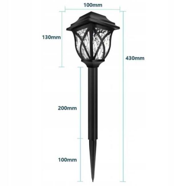 Napelemes kerti lámpa fekete 43 cm 6 db IP65