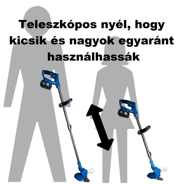 Supamaster SAT-2788 Elektromos fűkasza teleszkópos nyéllel, 2db akkumulátorral 15 részes