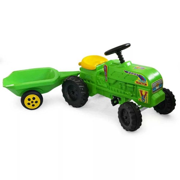 Gyermek Nagy Méretű Pedálos Farmer Traktor Utánfutóval 139 cm