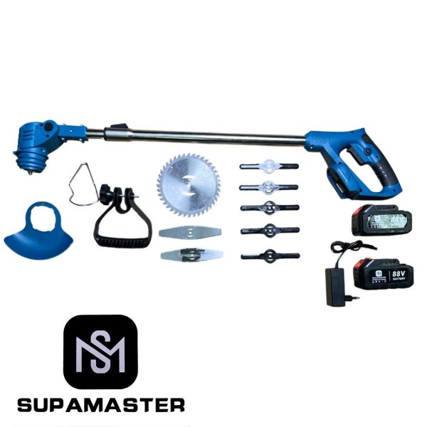 Supamaster SAT-2788 Elektromos fűkasza teleszkópos nyéllel, 2db akkumulátorral 15 részes