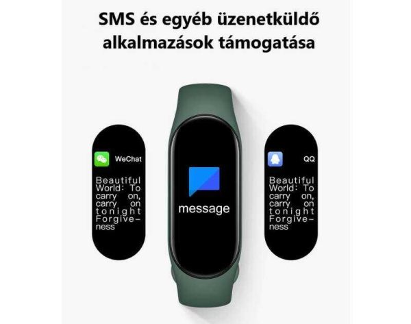 M8 Smart okos karkötő , vízálló ,lépésszámláló , pulzus ,vérnyomásmérő , színes lcd kijelzővel